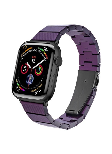 Replacement Strap One-bead Resin Watch Band For Apple Watch Series 9&8&7 41mm / SE 3&SE 2&6&SE&5&4 40mm / 3&2&1 38mm Carbon Fiber Purple