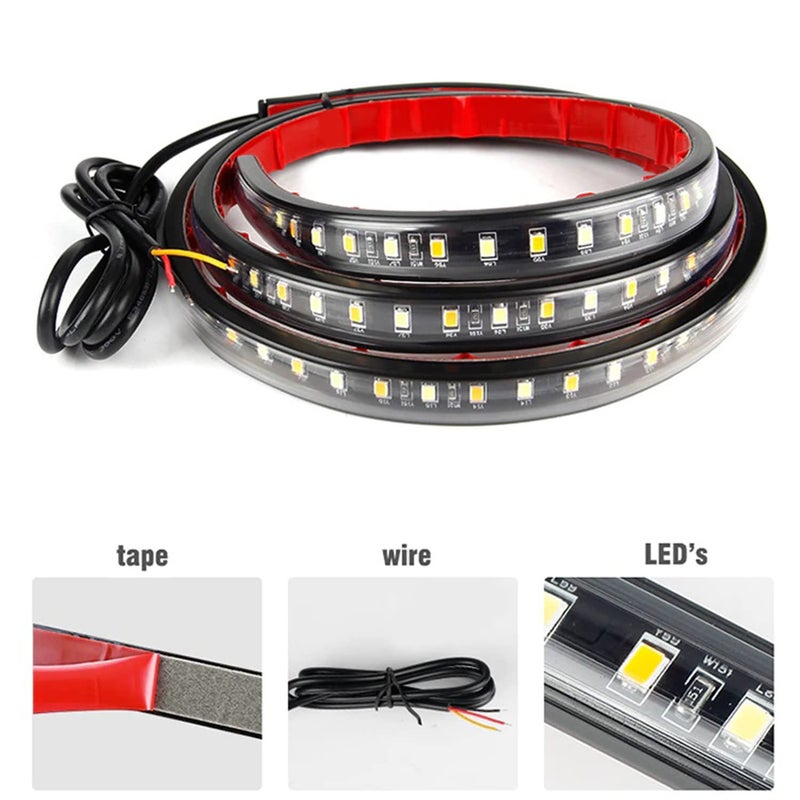 SOCAL-LED LIGHTING إضاءة LED لشاحنة SOCAL - أضواء لوح التشغيل LED DRL مع مفتاح جانبي متغير 60" (150 سم) 12 فولت مع إشارات انعطاف متتابعة، لونين كهرماني وأبيض، عبوة من 2 - Image 2