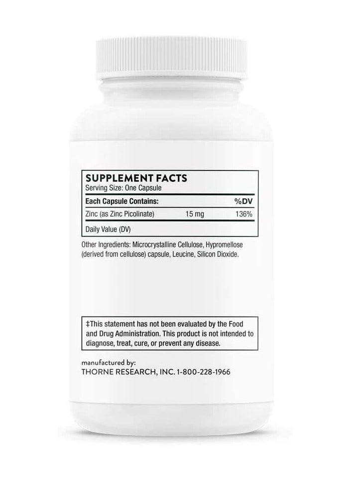 Thorne - Zinc Picolinate 15 mg - 60 Capsules Dietary Supplement - Image 1