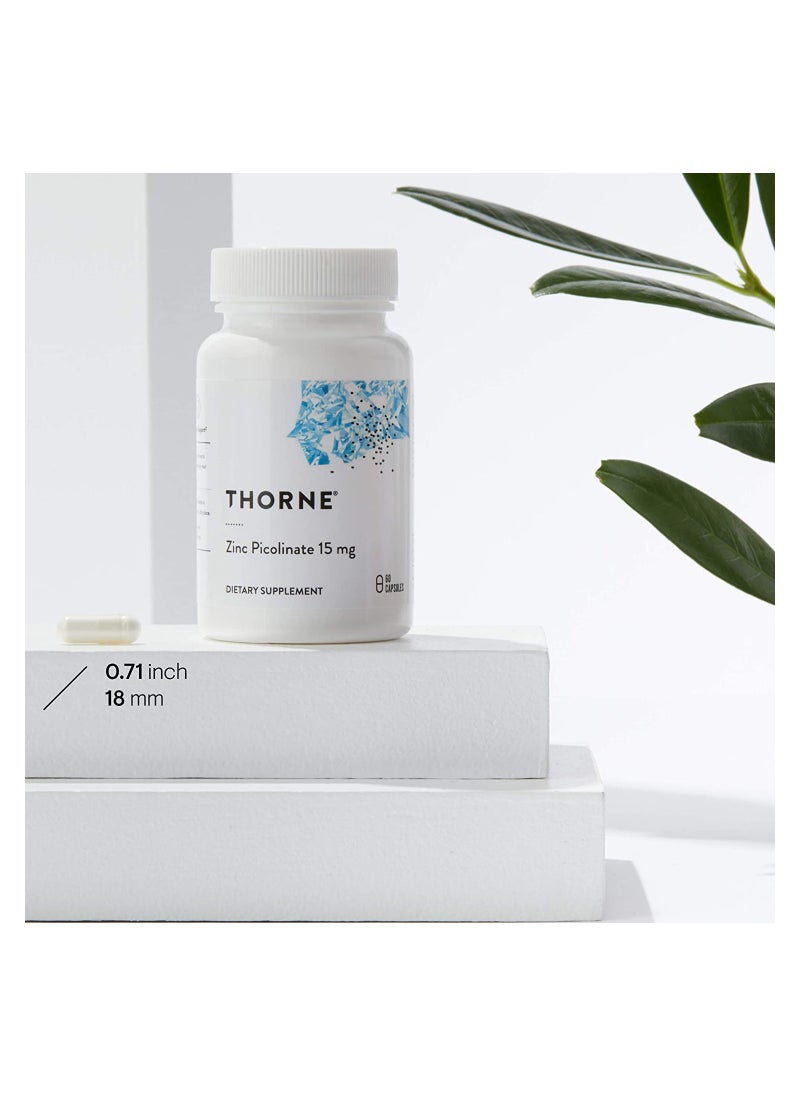 Thorne - Zinc Picolinate 15 mg - 60 Capsules Dietary Supplement - Image 1