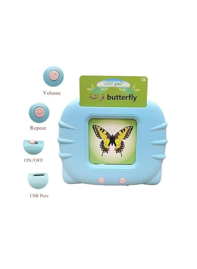 general Talking Flash Cards for Toddlers 2-6 Years Arabic & English,224 Sight Words for Preschool Kids Talking Flash Cards, Preschool Learning Educational Toys Montessori Toys for Kids Age 2-6 (Blue) - Image 3