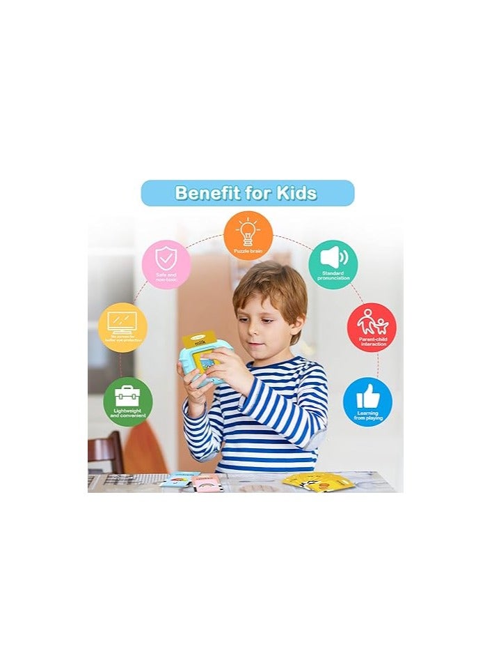 general Talking Flash Cards for Toddlers 2-6 Years Arabic & English,224 Sight Words for Preschool Kids Talking Flash Cards, Preschool Learning Educational Toys Montessori Toys for Kids Age 2-6 (Blue) - Image 5