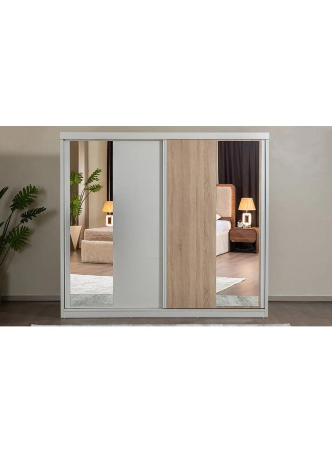 قباني فرنتشر غرفة نوم لوتس مع خزانة ملابس منزلقة من خشب إم دي إف متعدد الألوان - Image 3