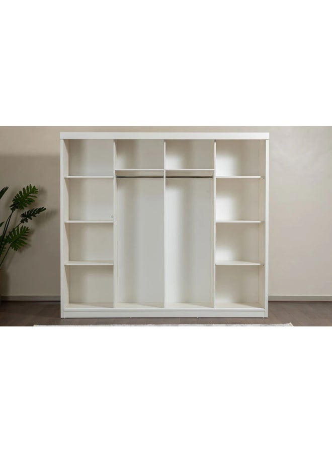 قباني فرنتشر غرفة نوم لوتس مع خزانة ملابس منزلقة من خشب إم دي إف متعدد الألوان - Image 4