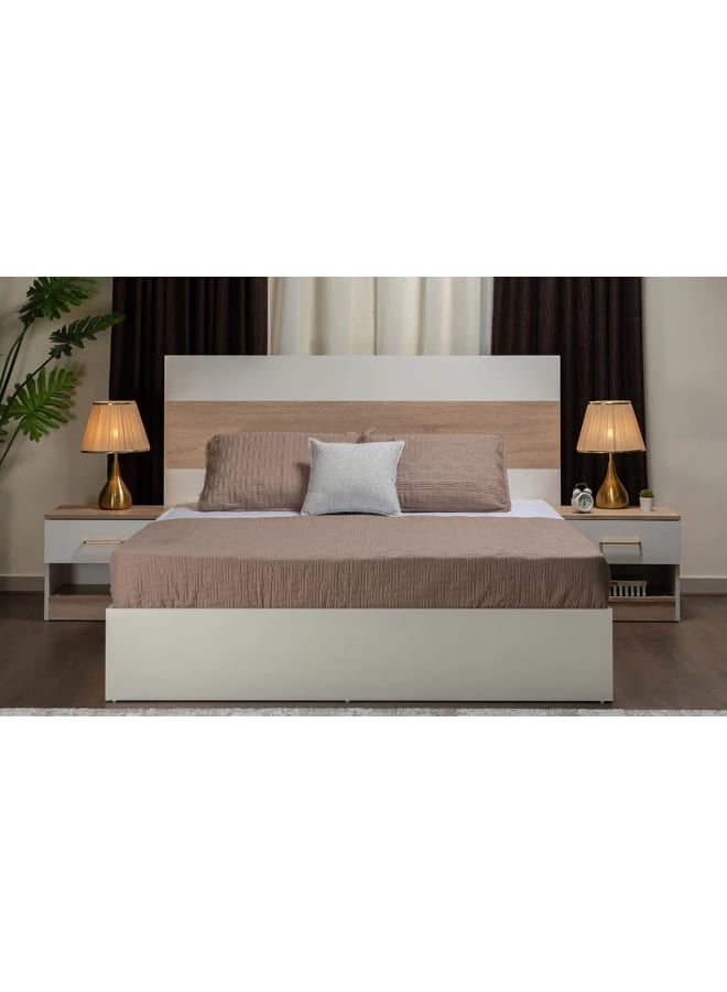 قباني فرنتشر غرفة نوم لوتس مع خزانة ملابس منزلقة من خشب إم دي إف متعدد الألوان - Image 2