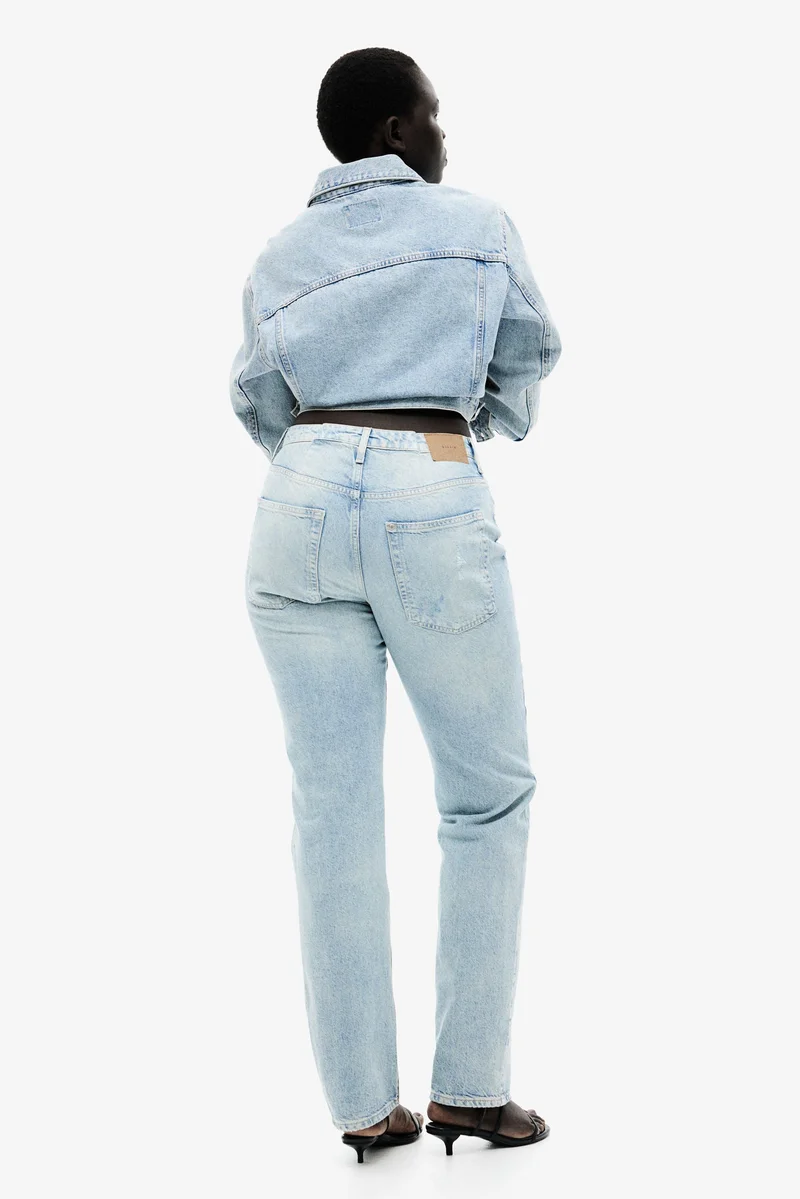 اتش اند ام جينز بخصر عالي وقصّة مستقيمة