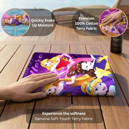 Athom Trendz Athom Living Disney Princess Kids Bath Towel, 60x120 cm | Soft Cotton, Super Absorbent, Quick Dry, Gentle on Skin | Machine Wash | Perfect for Bath, Pool, Beach & Everyday Use - Image 4