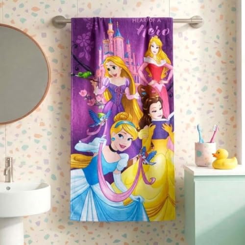Athom Trendz Athom Living Disney Princess Kids Bath Towel, 60x120 cm | Soft Cotton, Super Absorbent, Quick Dry, Gentle on Skin | Machine Wash | Perfect for Bath, Pool, Beach & Everyday Use - Image 1