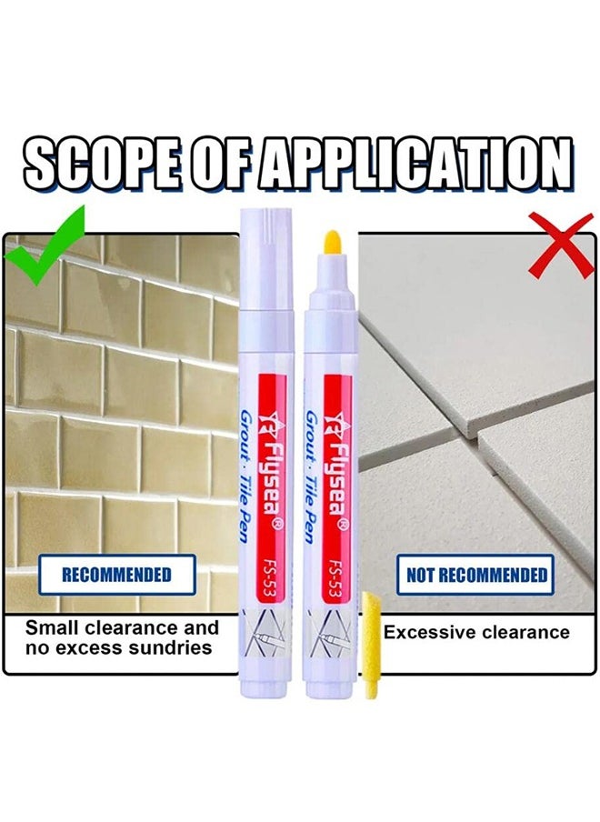 Flysea Grout Pen Restore Tile Grout Line Marker Pens 6 Pieces for Kitchen, Bathroom, Parlor, Bedroom, Shower, Balcony Wall and Floor (White)  - Image 4