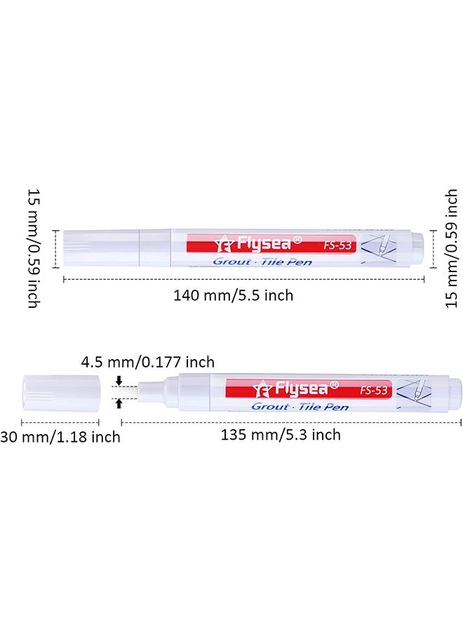 Flysea Grout Pen Restore Tile Grout Line Marker Pens 6 Pieces for Kitchen, Bathroom, Parlor, Bedroom, Shower, Balcony Wall and Floor (White)  - Image 5