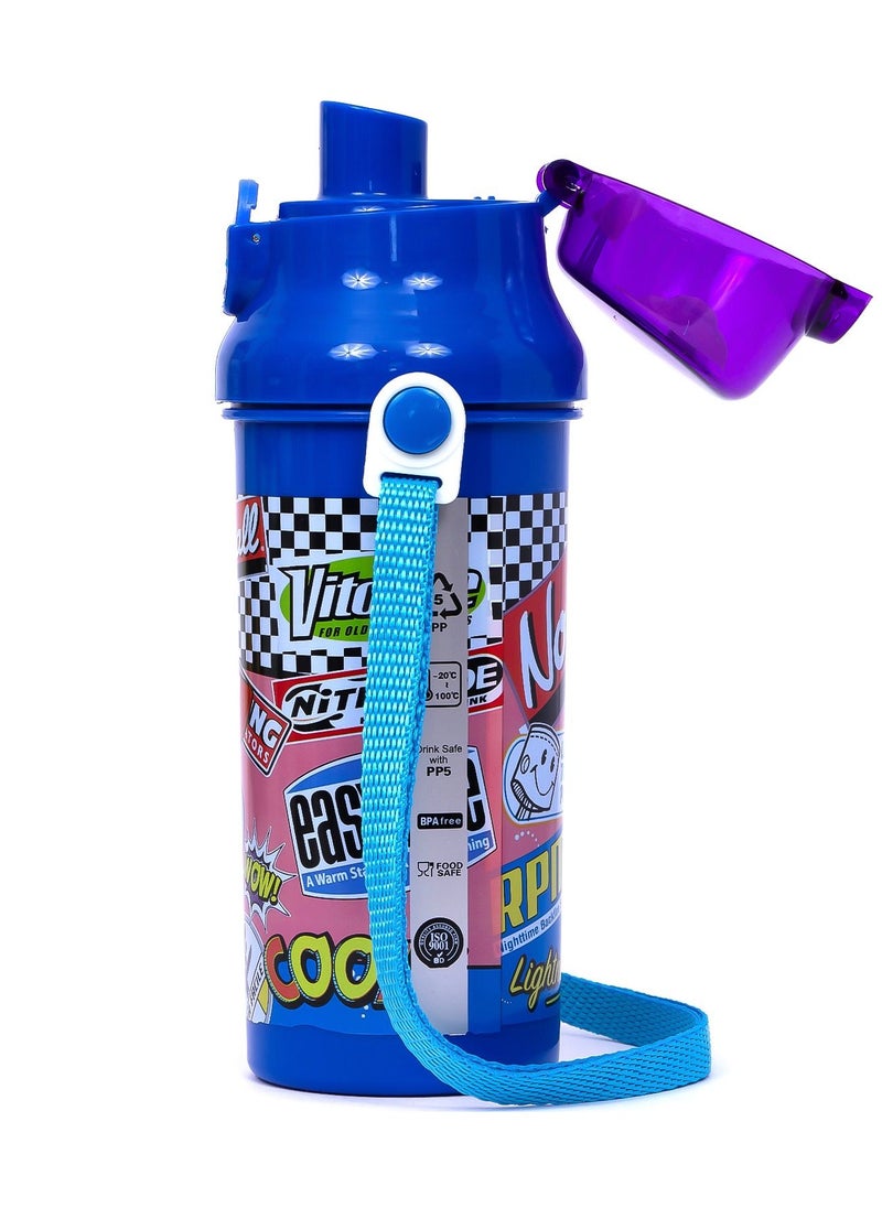 Eazy Kids Water Bottle 600ml - Blue  - Image 4