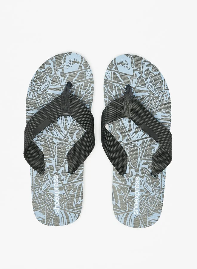 shoexpress Mens All-Over Print Slip-On Thong Slippers