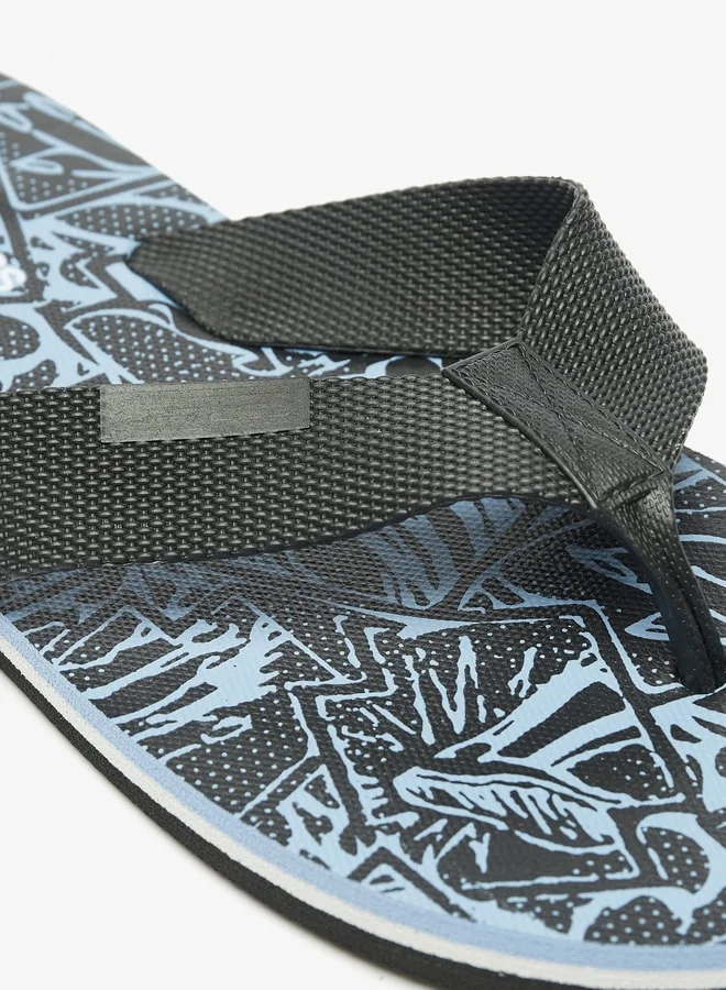 shoexpress Mens All-Over Print Slip-On Thong Slippers