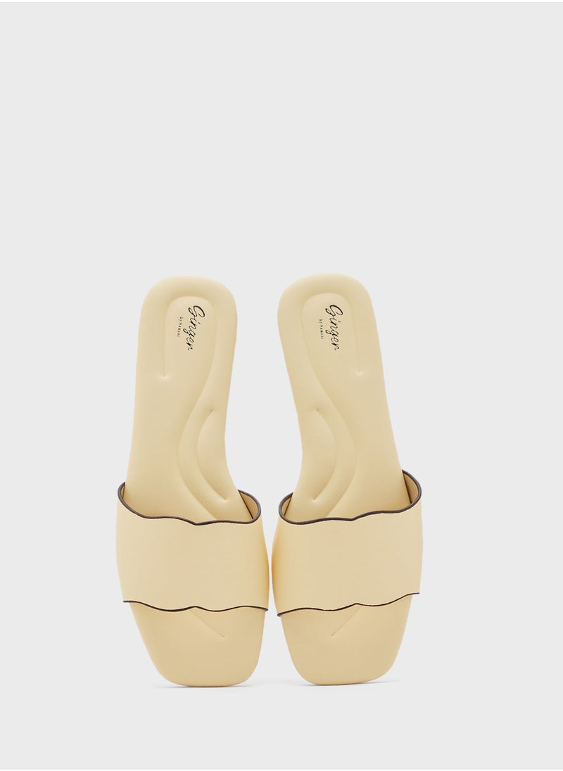 Ginger Scallop Design Flat Sandal  - Image 3
