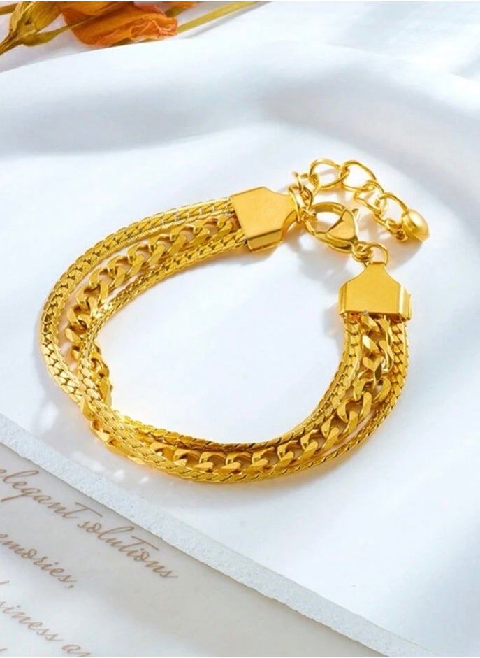 JewelryPalace - 18k Gold Plated Stainless Steel Bracelet For Women - Image 1