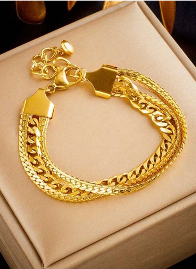 JewelryPalace - 18k Gold Plated Stainless Steel Bracelet For Women - Image 1
