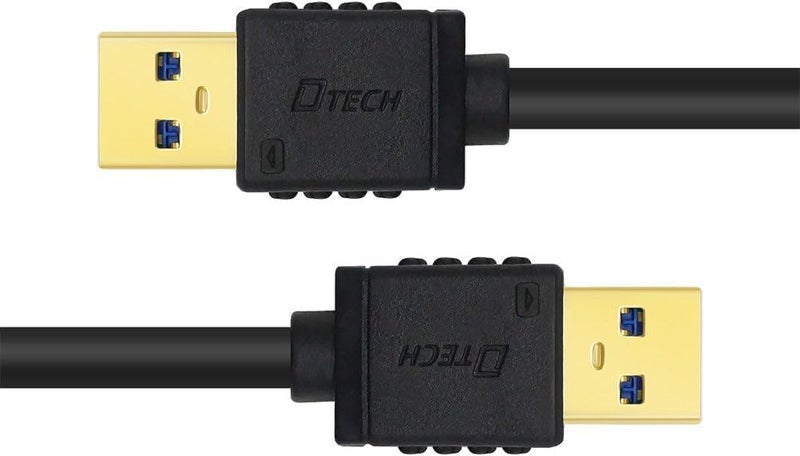 DTECH Short USB 3.0 Type A to A Cable Male to Male High Speed Data Cord 9.8-Inch Black Compatible with Printer Scanner Computer Speaker Laptop Fan Cooling Pad USB Hub External Hard Drive - Image 3