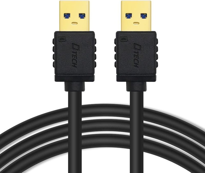 DTECH Short USB 3.0 Type A to A Cable Male to Male High Speed Data Cord 9.8-Inch Black Compatible with Printer Scanner Computer Speaker Laptop Fan Cooling Pad USB Hub External Hard Drive - Image 4