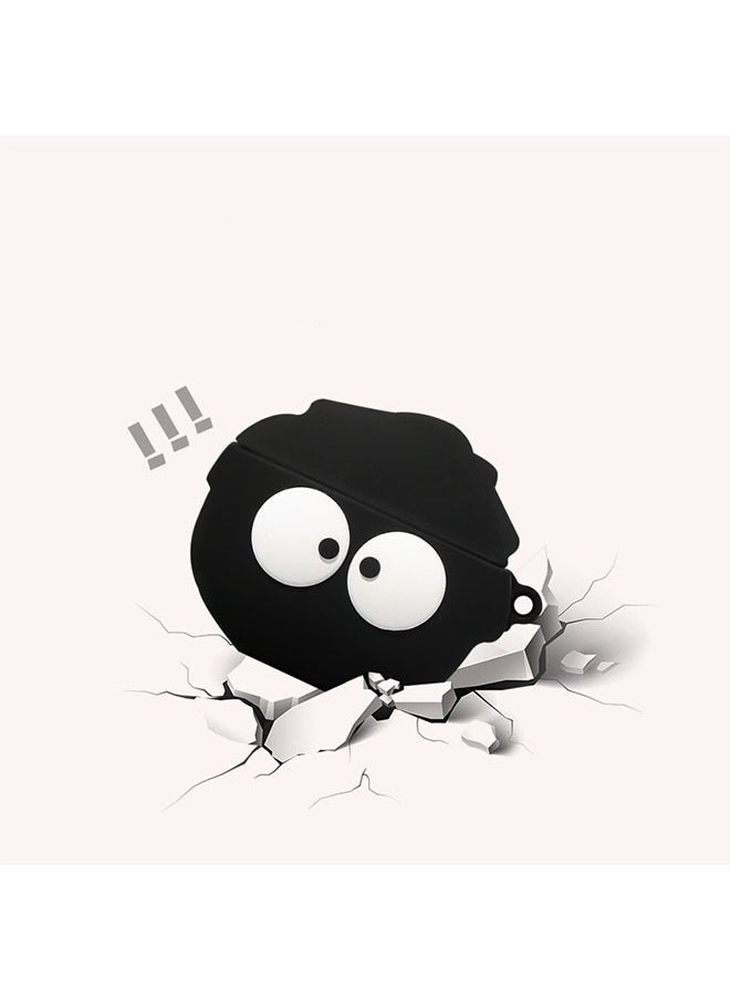 Generic Coal Ball Shape Bluetooth Headphone Protective Cover For Apple AirPods 3 Pro Black  - Image 5