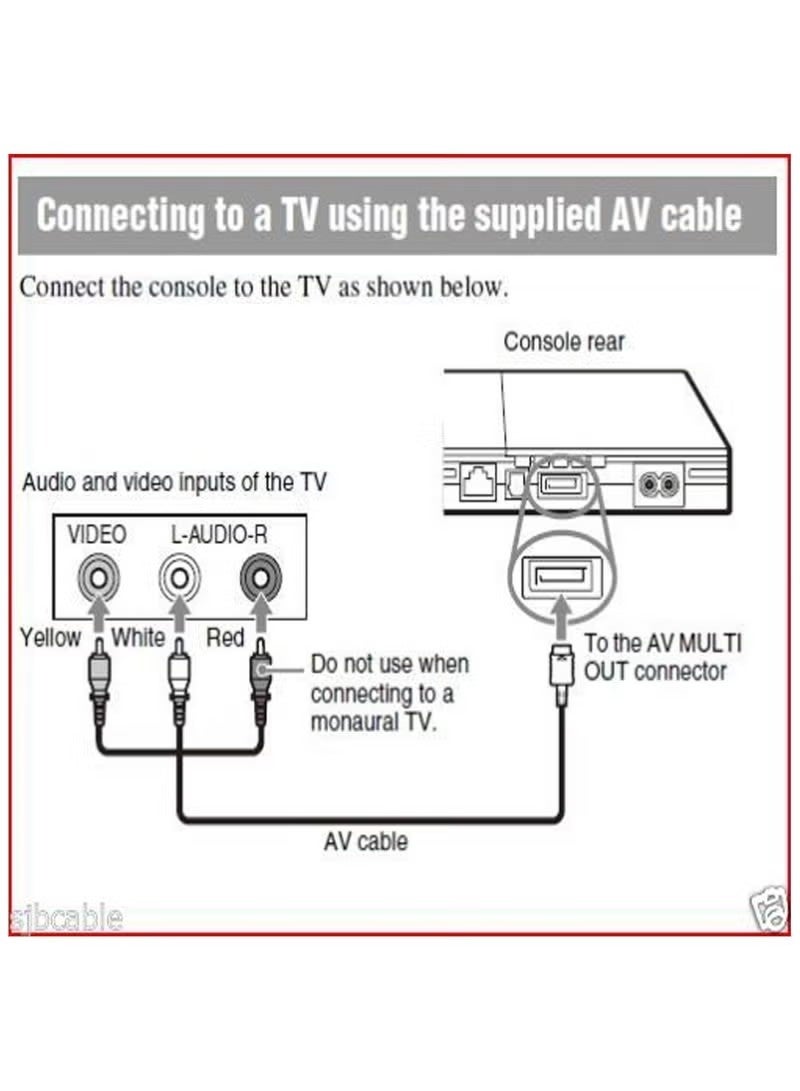 سلك كابل الصوت والفيديو PS2 PS3، سلك AV إلى RCA لجهاز PS2/PSX/PS3 Slim - Image 4