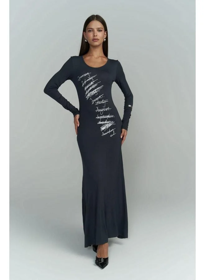 Ceria Smoke Long Dress.
