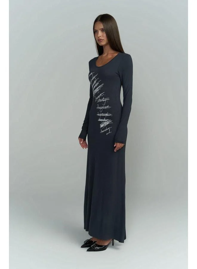 MAI STUDIOS CO.  Ceria Smoke Long Dress. for Women | Best Price UAE