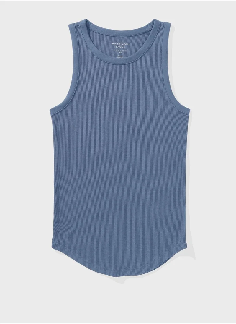 American Eagle Crew Neck Cropped Top
