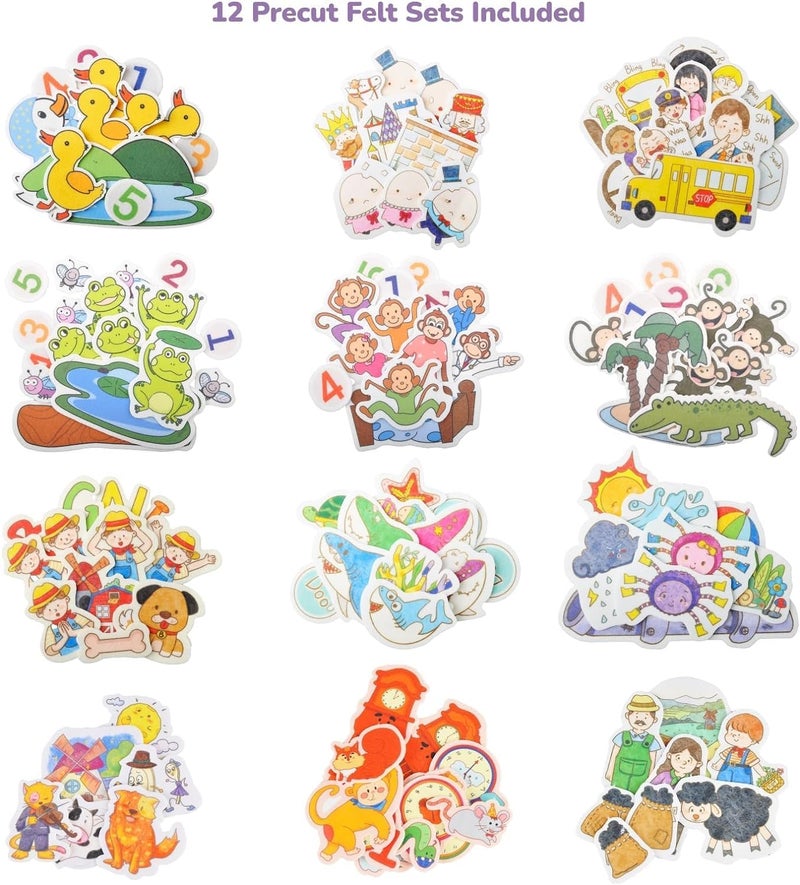 CHEFAN 12 Pack Felt Storyboard Pieces for Toddler, Flannel Board Stories for Preschool Activities - Image 5