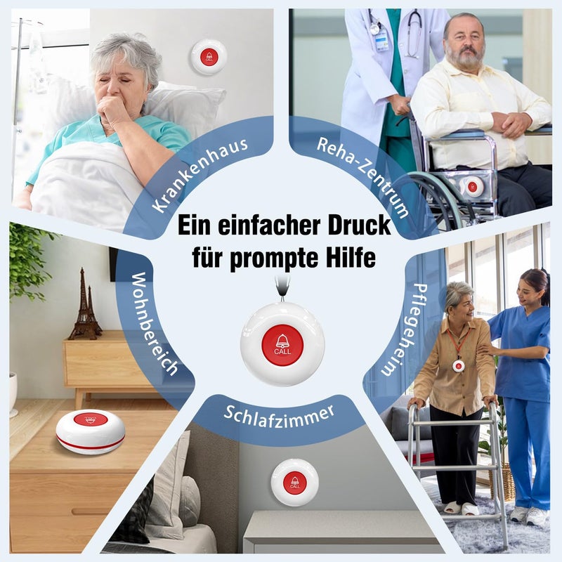 ChunHee Wireless Emergency Call Buttons for Nursing Staff - Waterproof - 500 Feet Range Cannot Be Purchased Alone; Must be used in conjunction with a - Image 5