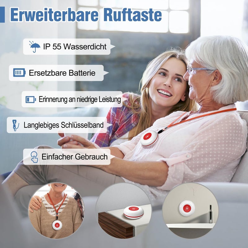 ChunHee Wireless Emergency Call Buttons for Nursing Staff - Waterproof - 500 Feet Range Cannot Be Purchased Alone; Must be used in conjunction with a - Image 2