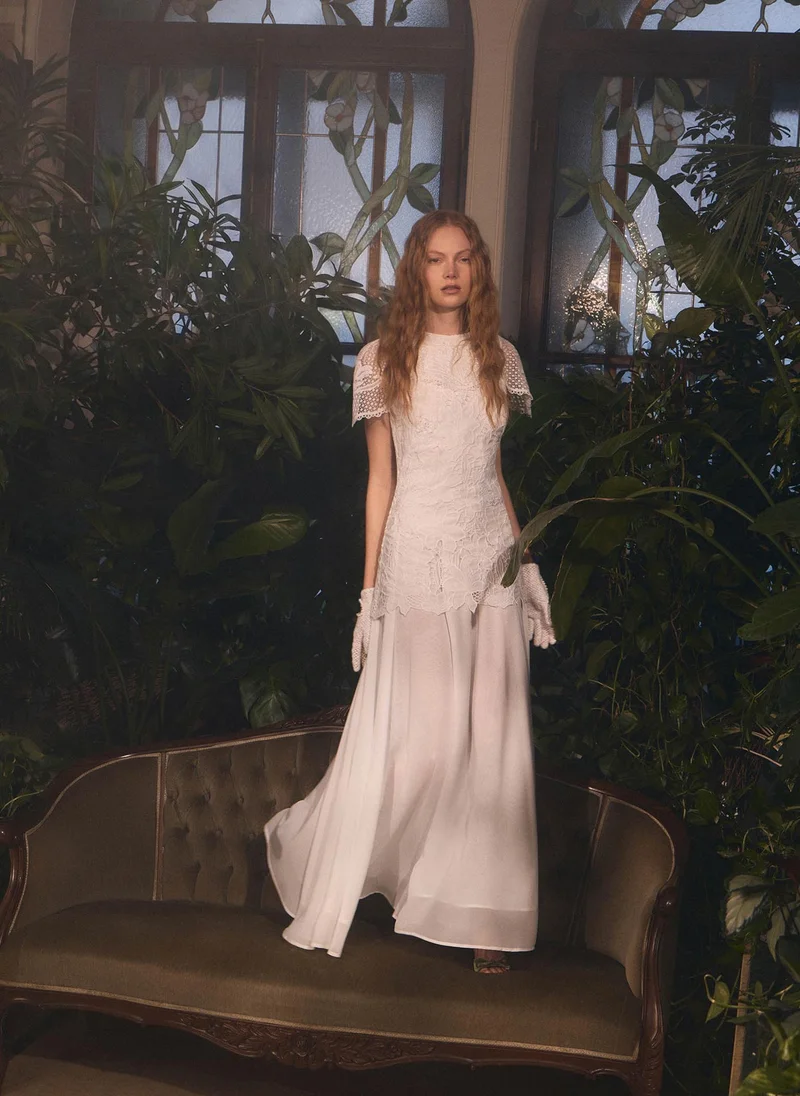 Lichi  Maxi dress with guipure bodice and lightweight skirt for Women | Best Price UAE