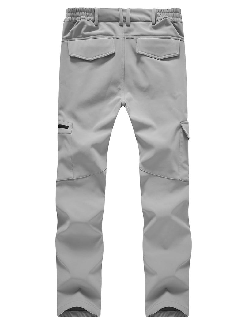 Gopune Women's Snow Ski Waterproof Softshell Snowboard Pants Outdoor Hiking Fleece Lined (Light Grey,S) - Image 2