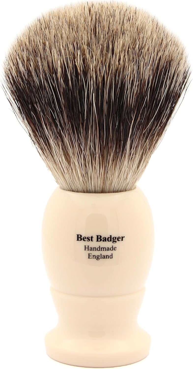 Edwin Jagger 1EJ877 Medium Best Badger Shaving Brush Imitation Ivory for use with Shaving Cream or Soap for Men - Image 2
