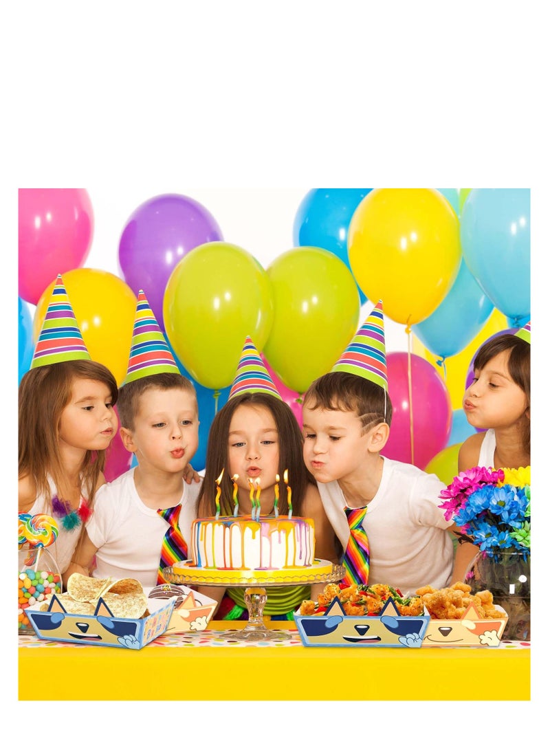 SYOSI 48Pcs Disposable Paper Food Trays, Eco Friendly Paper Food Trays, Cartoon Blue Dog Themed Birthday Party, Nacho Trays for Blue Dog Theme Birthday Party Baby Shower Supplies - Image 2