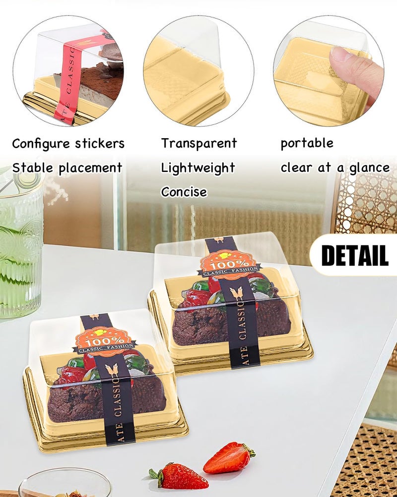 Wuqoioo Mini Cake Boxes, 100 Pack Desert Containers With Lids Mooncake Box Mini Dessert Containers For Cheese Pastry Dessert Mooncake (Gold) - Image 3