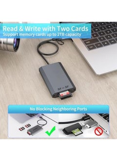 Excefore Sd Uhs Ii Dual Slot Card Reader Dual Slot Usb C Sd 4.0 Memory Card Reader Adapter Usb 3.2 Gen 1 Workflow Dual Slot Sdhc Sdxc Uhs Ii  - Image 5