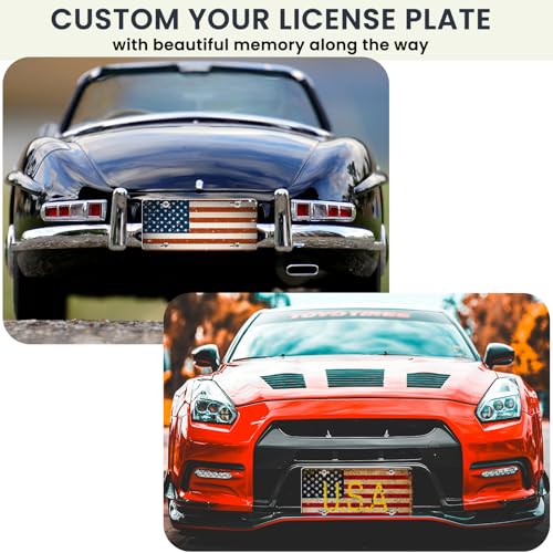 AceSubli 7 Pcs Sublimation License Plate Blanks for Heat Transfer Vinyl, Pesonalized Picture Metal Sublimation Blanks, Aluminum Car Front License Plate Tags for Automotive Men Women Gift 0.45mm Thick - Image 5