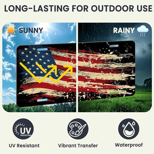AceSubli 7 Pcs Sublimation License Plate Blanks for Heat Transfer Vinyl, Pesonalized Picture Metal Sublimation Blanks, Aluminum Car Front License Plate Tags for Automotive Men Women Gift 0.45mm Thick - Image 3