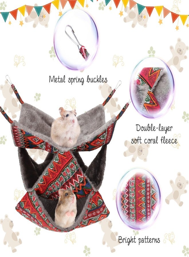 XINRUI 3 Tier Guinea Pig Cage Accessories,Ferret Rat Hammock,13.7x13.7 Inches, Pet Cage Hanging Bunkbed Hammock for Small Animals,Guinea Pig,Ferret,Kitten,Squirrel, Chinchilla, Rat,Parrot - Image 3