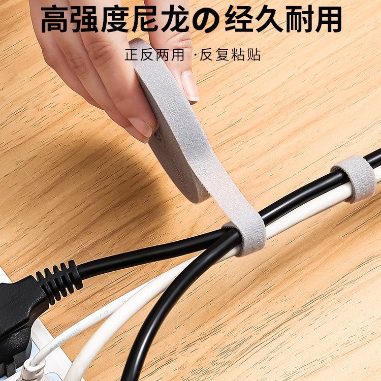 Data Cable Storage Artifact Velcro Tie Cable Organizer Computer Cable Tie Desktop Wire Routing Fixed Strap - Image 3