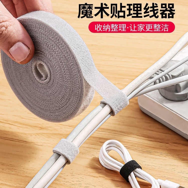 Data Cable Storage Artifact Velcro Tie Cable Organizer Computer Cable Tie Desktop Wire Routing Fixed Strap - Image 2