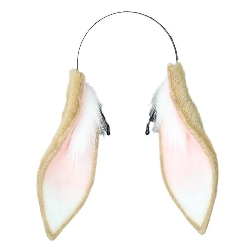 Faylay Women Cosplay Bunny Ears Rabbit Headband Animal Ears Furry Bunny Ears Party Accessories (MHTCET-4Camel) - Image 1