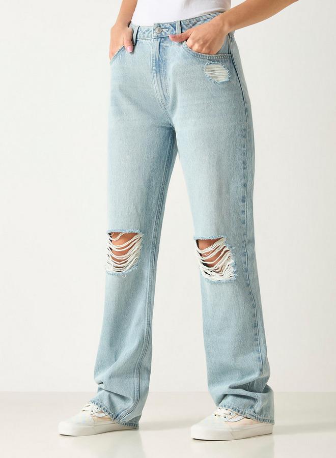 لي كوبر بنطلون جينز بتفاصيل مضلعة وجيوب من لي كوبر - Image 1