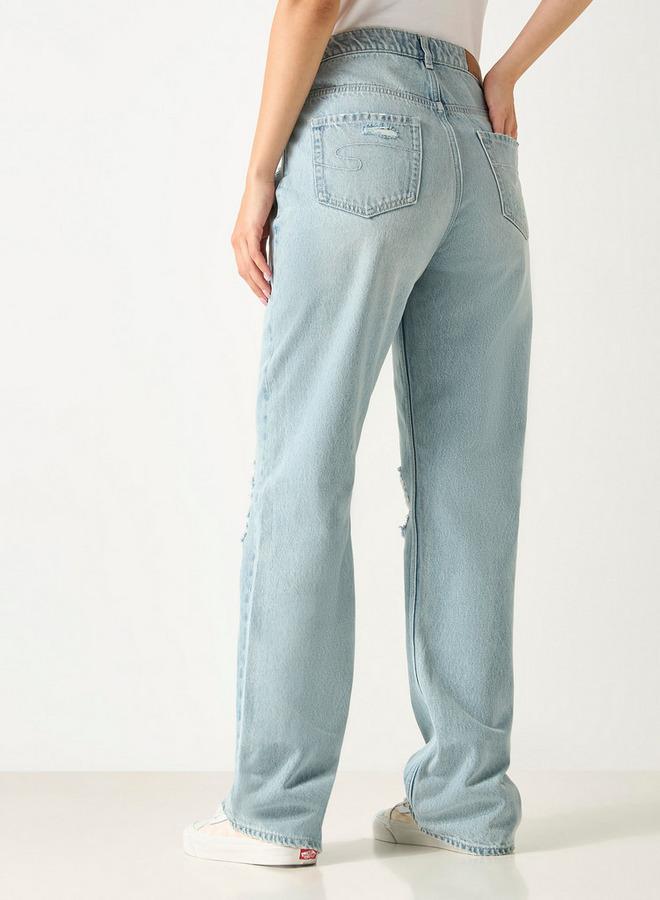 لي كوبر بنطلون جينز بتفاصيل مضلعة وجيوب من لي كوبر - Image 3