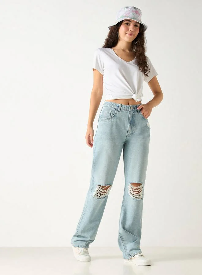 Lee Cooper Lee Cooper Ripped Detail Jeans with Pockets