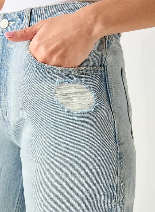 لي كوبر بنطلون جينز بتفاصيل مضلعة وجيوب من لي كوبر - Image 4