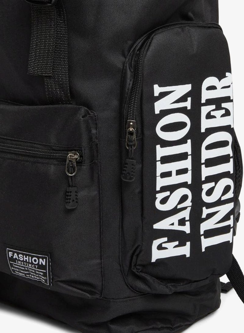 Styli Boys Black Printed Pocket Backpack 45x28x15cm - Image 3