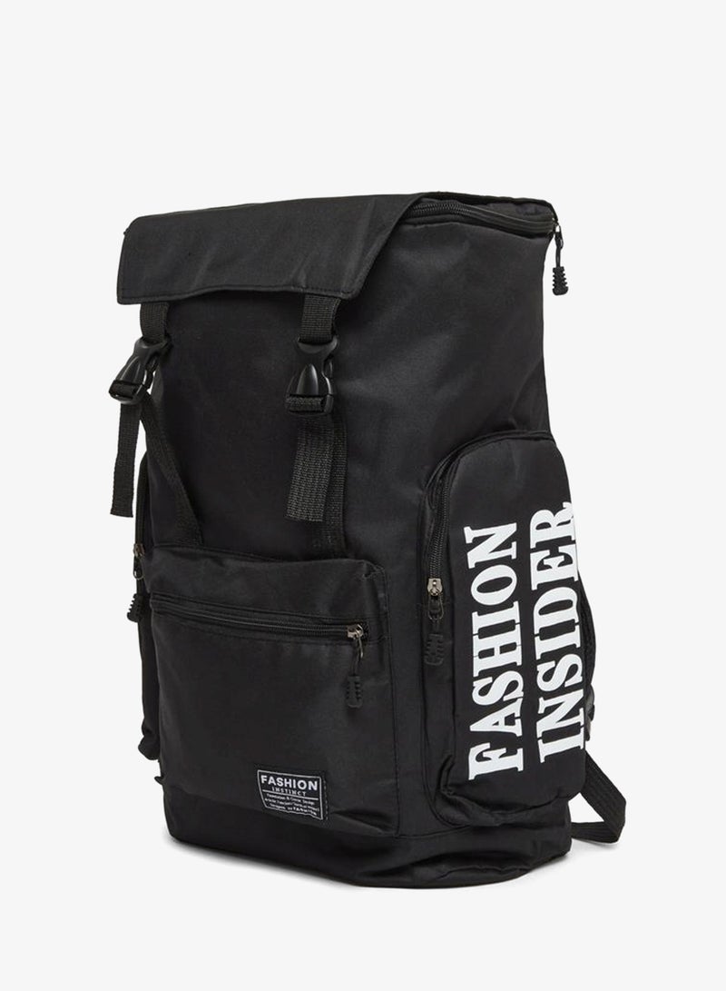 Styli Boys Black Printed Pocket Backpack 45x28x15cm - Image 1