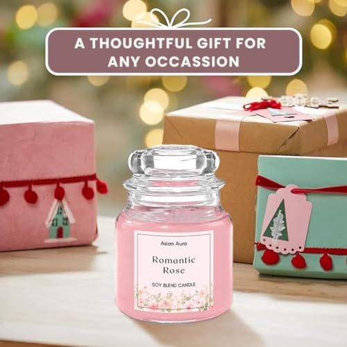 Asian Aura Rosy Romance Highly Fragranced Jar Candle - Approx. 70gms Wax (Pack of 1) - Enhance Your Home with Romantic Fragrance for Festive Decor and Tranquil Ambiance - Image 4