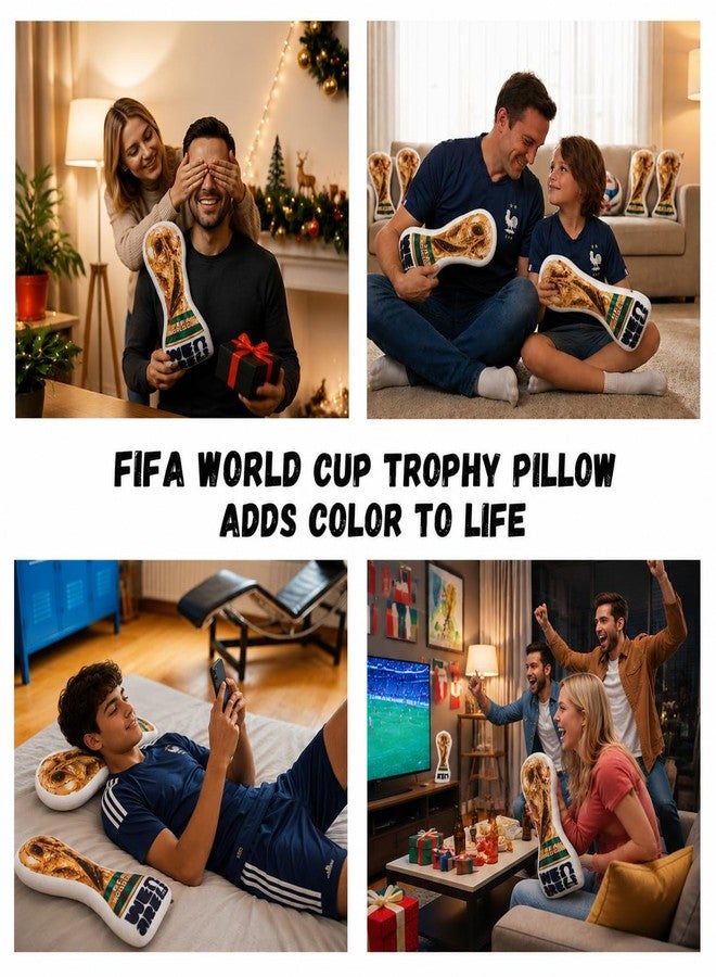 MESUCA FIFA 2026 World Cup Trophy Plush Pillow, 14.5Inch Real Size Officially Licensed Souvenir Plush Toys for Bedding, Home Decoration, Kids Gift, World Cup 2026 Merchandise Fan Accessory - Image 5